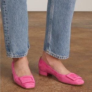 Ann Mashburn Pink Suede Buckle Shoes
